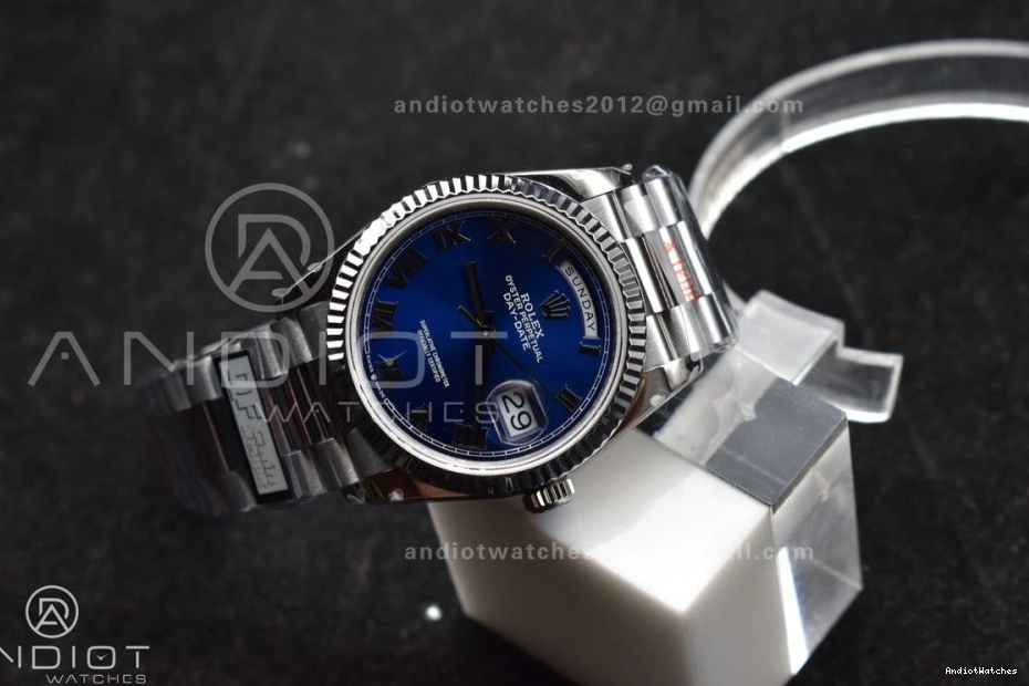 Edition 679 36 Dial Best on Roman BestValue SS DayDate 904L (Gain Steel Bracelet President QF vr3255 V5 Weight) Blue 0108